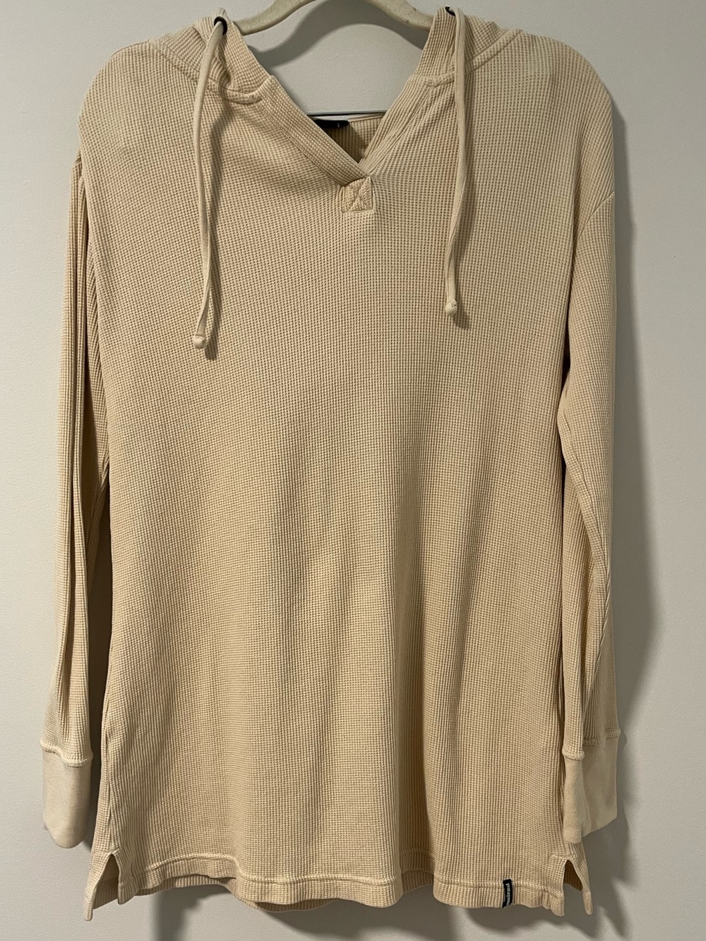 Patagonia V-Neck Hooded Waffle Knit Hooded Sweater 100% Organic Cotton
